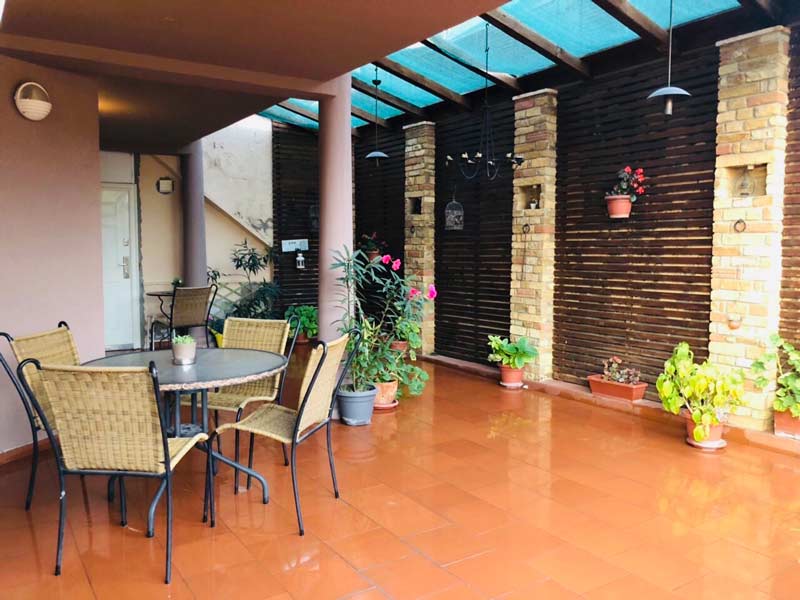 garden, table, chairs,