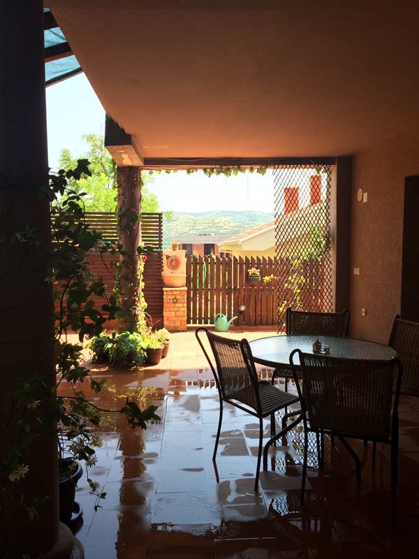 garden, table,
